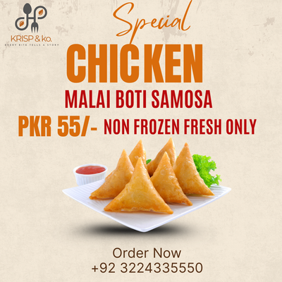 Chiken Mali Boti Samosa 12 Pcs