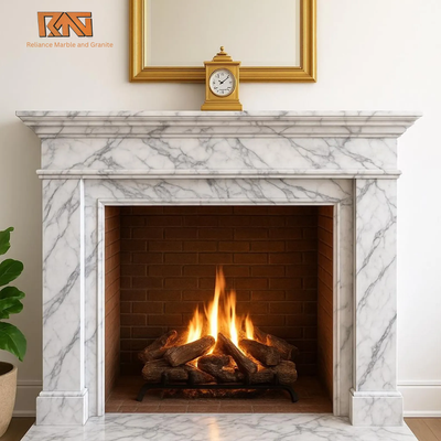 Cara White  Marble Fire Place (Get Quote )
