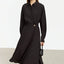 AMII Minimalist French Long-sleeve Shirt Dress for Women 2024 Autumn New A-line Office Lady Solid Midi Dresses Vestidos 12343290