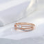 JULYDREAM 585 Gold Color Crossing Design Silver Plated White Zircon Wedding Rings for Women Personality Matching Finger Jewelry