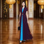 2024 Summer Female Bohemian Purple V-neck High end Splicing To Ankle Long Dress Women's New Chiffon Large hem Slim Long Dress