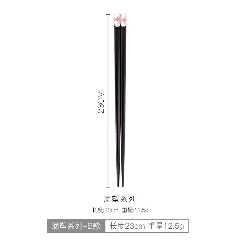 Hefeng Pointed Chopsticks for Home, Japanese Style, Fine Crafted, Solid Wood Cutlery, Creative, Non-slip, Heat Insulation