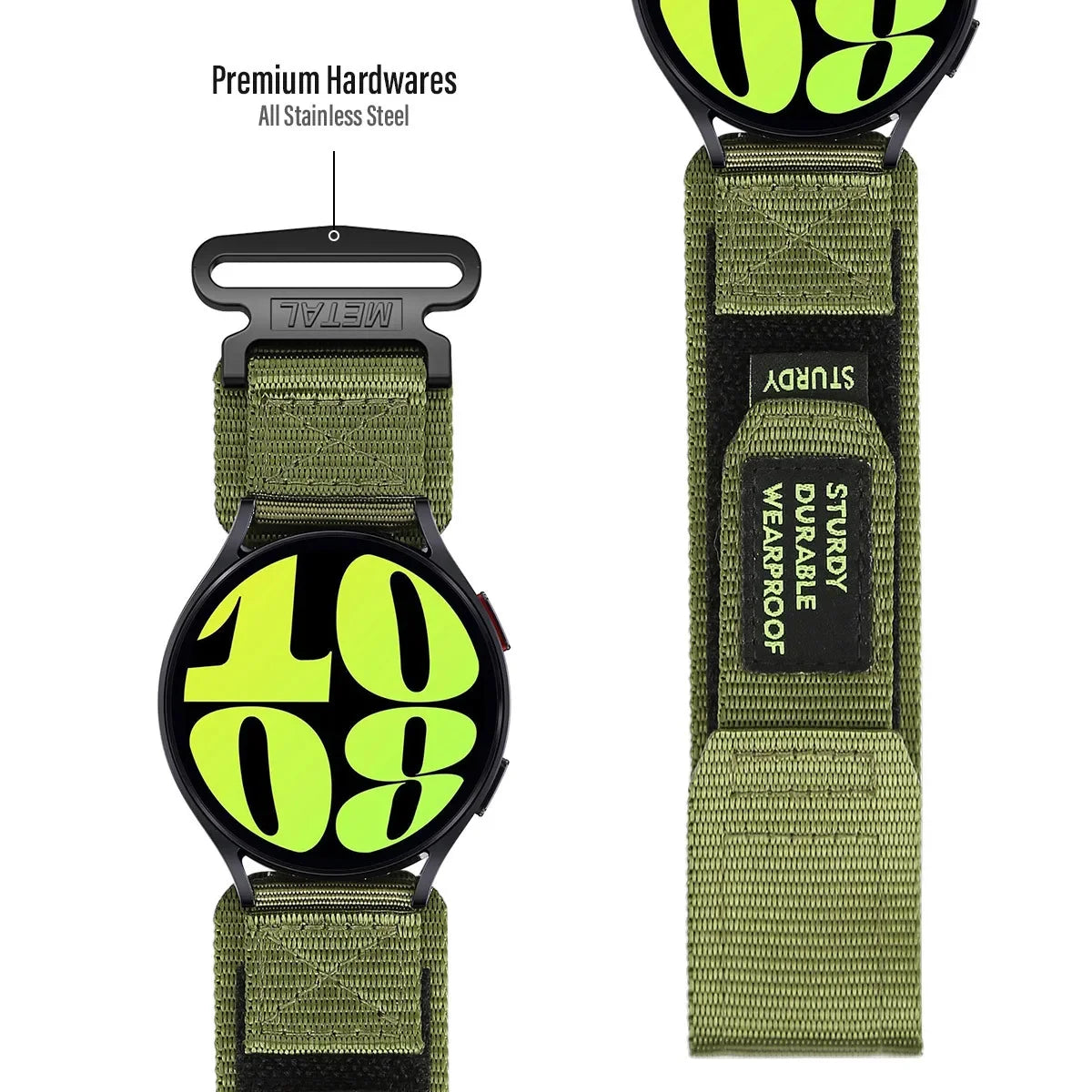 20 22mm for Samsung Galaxy Watch6 Classic 43mm 47mm/Watch 5 Pro 45mm/Watch6 5 4 40 44mm/Watch 4 Classic 42 46mm Nylon Loop Strap