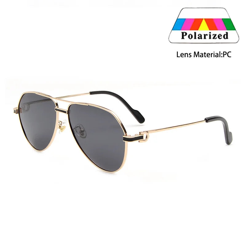 New Metal Wrapped Frame Toad Sunglasses for Men Fashion Trendy Personalized Retro Outdoor Driving Polarized Eyewear for Women