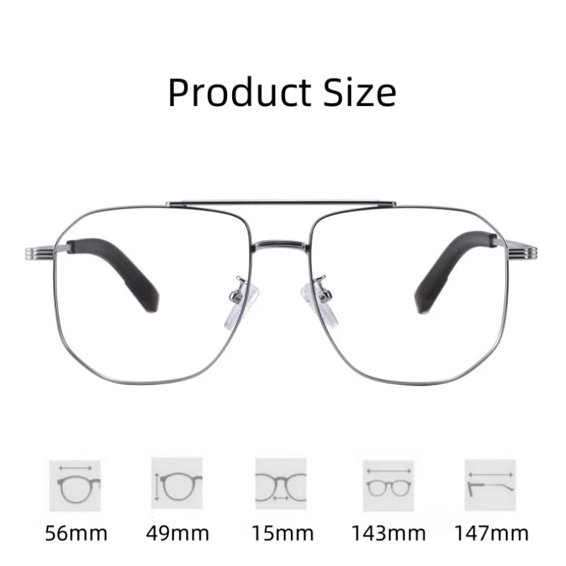 FIRADA Fashion Double Beam Glasses Vintage Luxury Pure Titanium Eyeglasses Optical Prescription Ewewear Frame For Men 0942-C