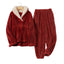 Coral Fleece Adult Blanket Pajamas Women Fall/winter Flannel Pajamas Set Thickened Couple Home Service Pijamas