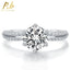PuBang Fine Jewelry 925 Sterling Silver Sparkling 5MM-11MM Moissanite Diamond Wedding Engagement Ring for Women Anniversary Gift