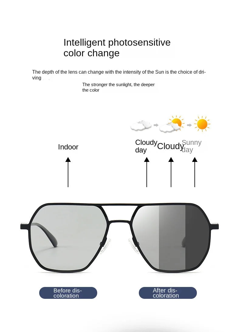 Polarizing Sunglasses Uv400 Day Night dual-use color-changing Glasses Men Outdoor drivE Fishing Sunglasses T1  Sun Glasses Woman