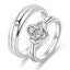 2PCS Fashion Exquisite Silver Color Couple Paired Ring For Women Men Opening Adjustable Engagement Wedding Gift Jewelry Accessor
