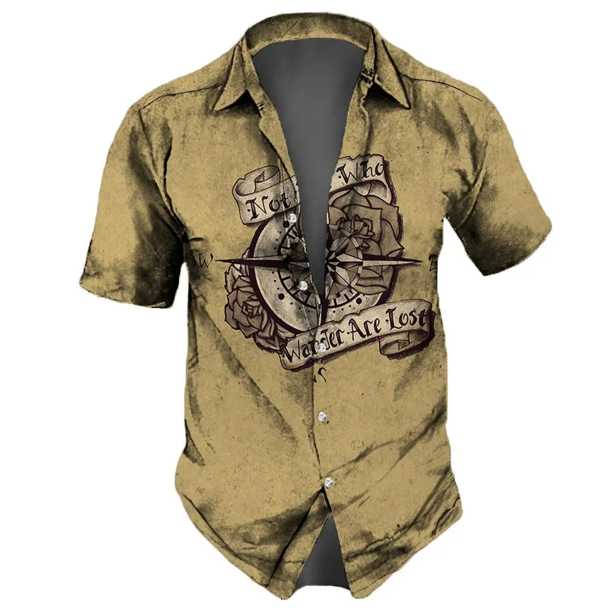 Retro Men's Shirt 3d Nautical Print Short Sleeve Shirt Summer Casual Top Loose Oversized Hawaiian Shirts For Men 2024 New Tops