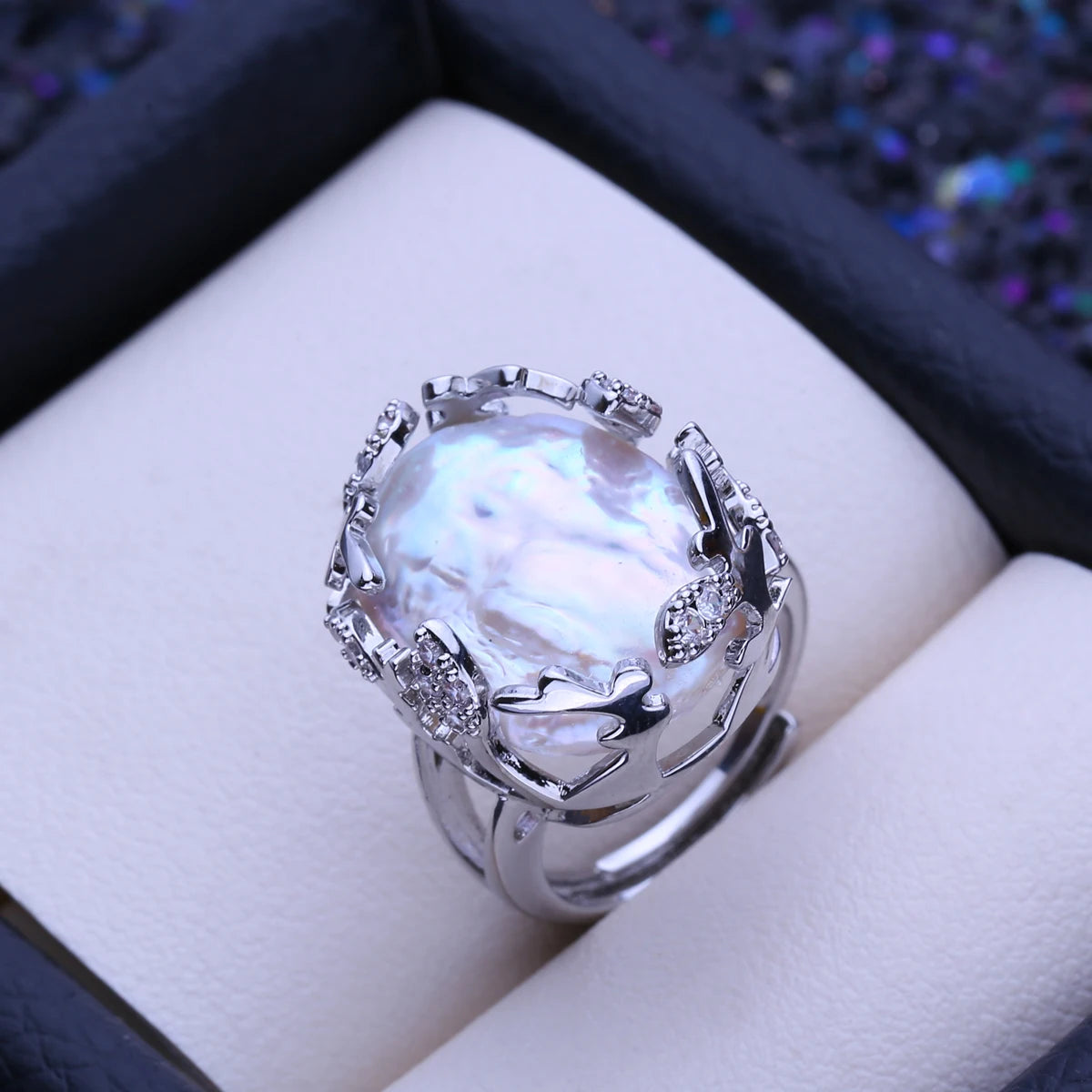 FENASY Natural Freshwater 12-16mm Big Baroque Pearl 925 Sterling Silver Rings Bridal Wedding Jewelry Birthday Gifts For Women