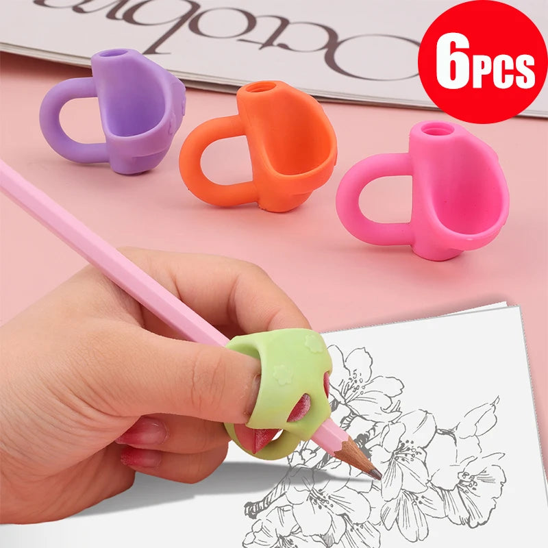 Silicone Pencil Holder Child Pen Grips Three-finger Posture Corrector Student Writing Posture Correction Trainer Kids Aid Grip