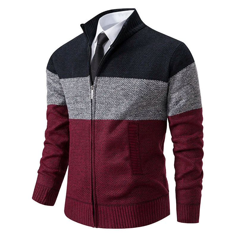 Cardigan sweater men's autumn and winter new stand-up sweater trend sweater coat