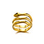 Geometric Lancet Glossy Stainless Steel Open Rings For Women Minimalist Gold Color Adjustable Wedding Ring Female Jewelry BFF