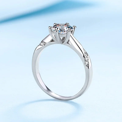 NeeTim 1ct - 3ct Moissanite Ring 925 Sterling Silver with 18K Gold Plated Diamond Engagement Wedding Band Fine Jewelry For Women