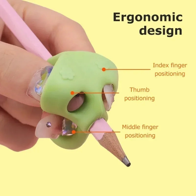 Silicone Pencil Holder Child Pen Grips Three-finger Posture Corrector Student Writing Posture Correction Trainer Kids Aid Grip