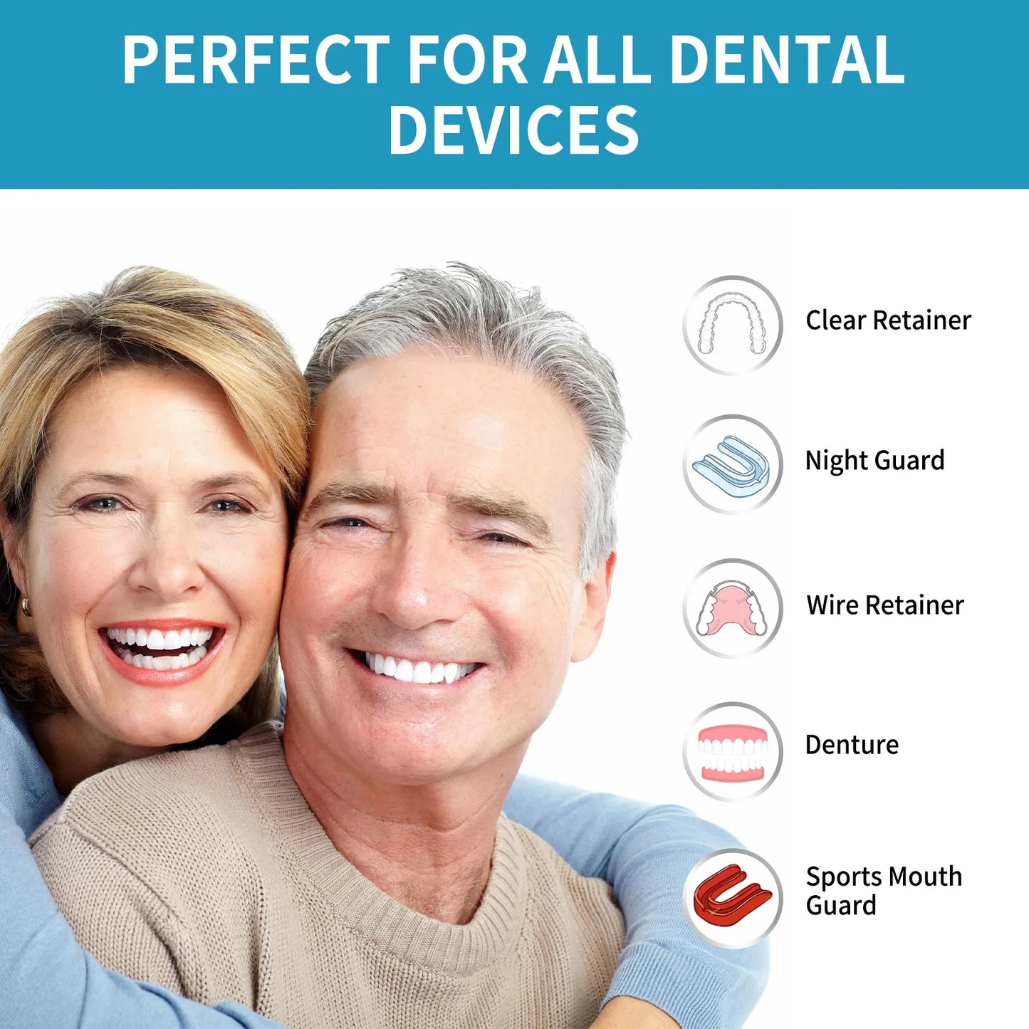 EELHOE Denture Toothpaste Retainer Cleaner Remove Stains Bad Odor False Teeth Deep Cleaning Sterilizing Bleaching Mousse Cleaner
