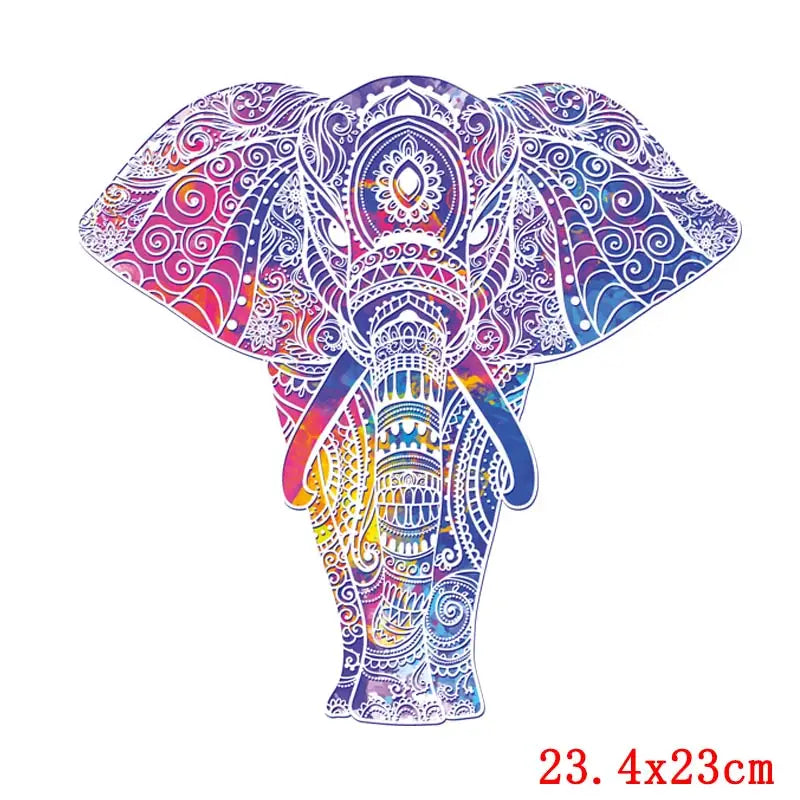 Prajna Heat Transfer Vinyl Colorful Animals Skull Patch Iron-On Transfers For Clothing Heart DIY Thermal Stickers On Clothes