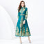 2024 Vacation Palace Style Lapel Single Flap Lantern Sleeves Long Retro Print Dress