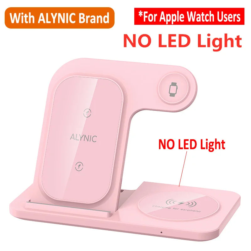 3 In 1 Foldable Wireless Charger Stand For iPhone 15 14 13 12 Pro Max Mini iWatch AirPods 3/2 Fast Charging Station Dock Holder