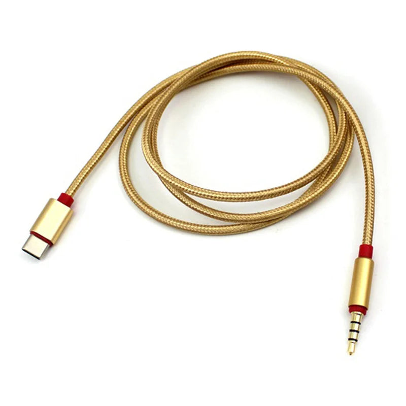 Type C Male To 3.5mm Male Car AUX Audio Cable Adapter USB C Type-C To 3.5mm AUX Audio Earphone Jack for Letv Le 2 Pro