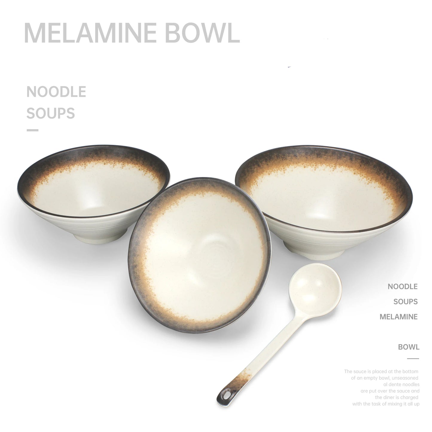 Melamine Noodle Bowl Tableware Japanese Ramen Beef Noodle Soup Bowl