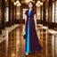 2024 Summer Female Bohemian Purple V-neck High end Splicing To Ankle Long Dress Women's New Chiffon Large hem Slim Long Dress