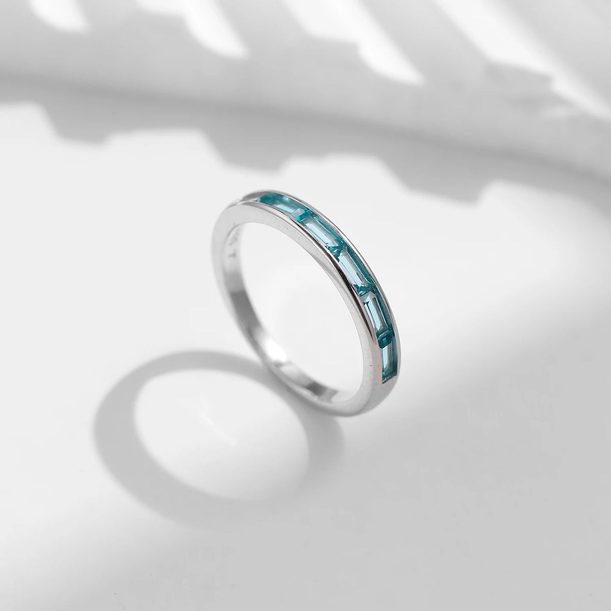 MODIAN 925 Sterling Silver Green Emerald Cute Zirconia Eternity Finger Ring For Women Statement Fine Jewelry