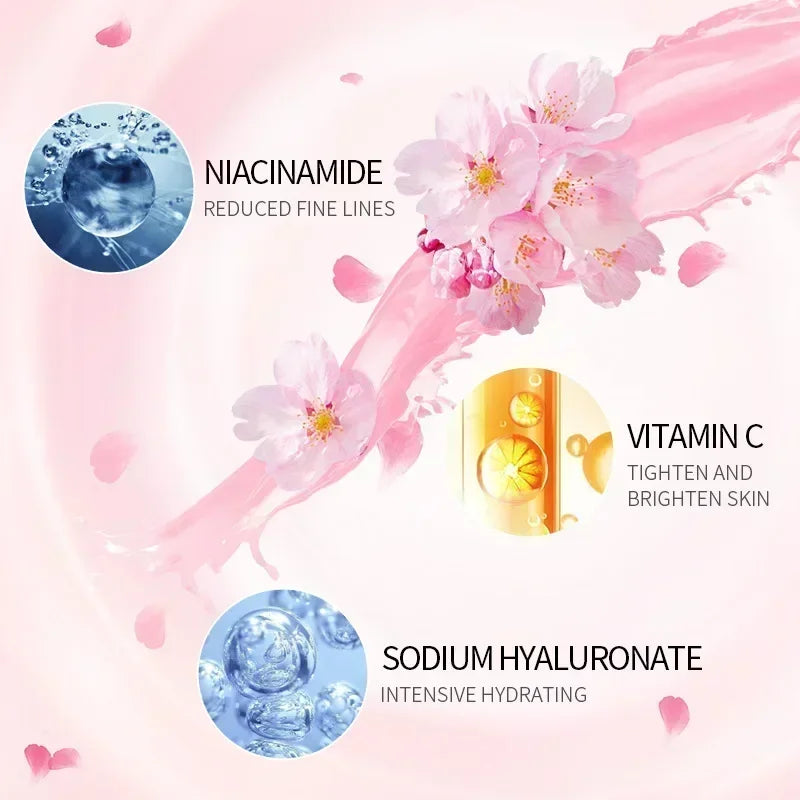 LAIKOU Japan Sakura Cream Cherry Blossom Facial Firming Moisturizing Anti Aging Shrink Pore Cosmetics Brighten Skin Care