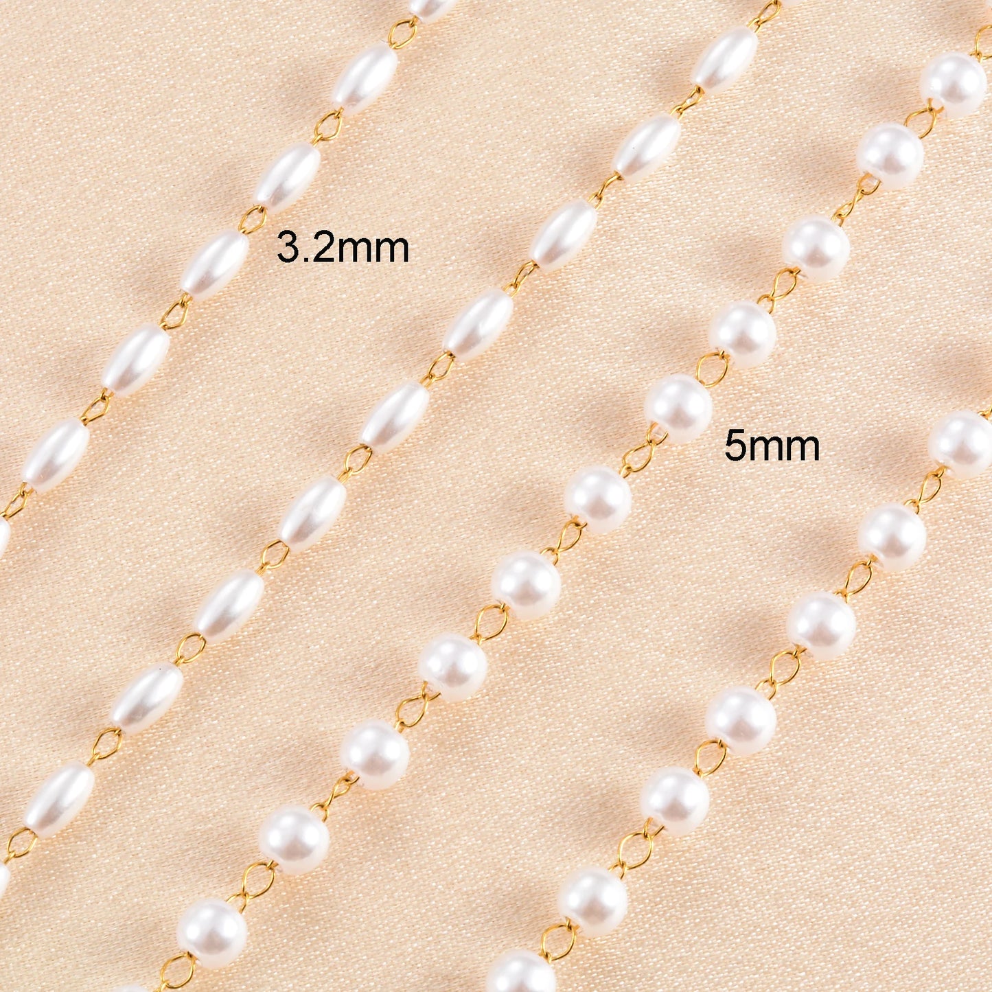 Gold Color Plated Stainless Steel Oval Pearl Bracelet Handmade Bead Chain Bracelet Waterproof For Women Fashion Jewelry
