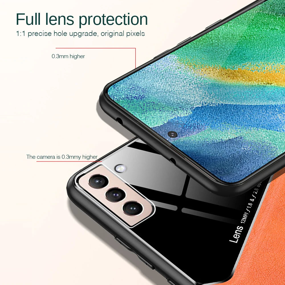 For Samsung Galaxy S23 Plus Cover TPU Leather Car Magnetic Holder Galaxy S22 S21 S20 Ultra FE S10 Plus Case Frame Protect Coqu