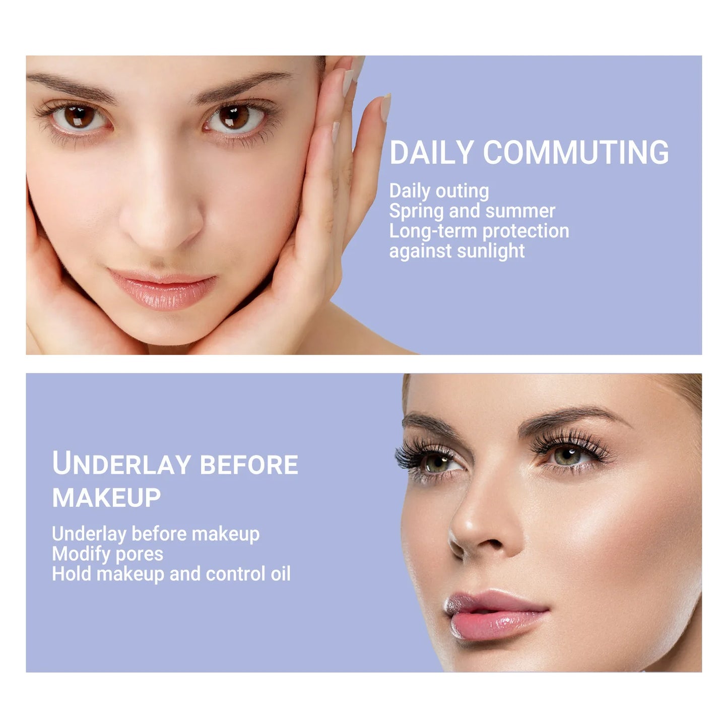 EELHOE Suncream Serum for Face Collagen Improves Black Dry Skin Anti-UV Moisturizing Brightening SPF50+ Whitening Suncream Serum