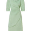 2024 ZANZEA Elegant Office Suit Dress Women Half Puff Sleeve Vestidos Summer Fashion Solid Color Robe Casual V-neck OL Dresses
