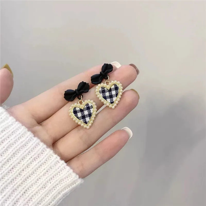 Korean Fashion Imitation Shell Pearl Dangle Earrings for Women Crystal Zirconia Flower Wedding Bridal Earring Party Accessories