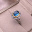 HOYON Natural Sea Blue Treasure Women's Ring s925 Sterling Silver Luxury Crystal Colored Gemstone Retro Palace Jewelry  Gift