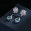 Simple 925 silver light luxury natural opal inlaid with real diamonds and black gold plated oval earrings luxury earrings women