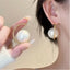 Trend New Camellia Flower Imitation Pearl Earring Female Temperament Trendy White Rose Earrings for Women Fashion Jewelry Gifts