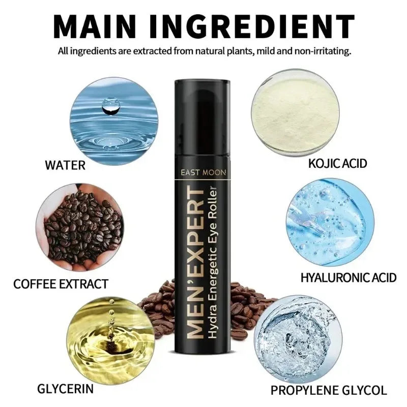 Men Hydrating Eye Roller Cream Massager Skin Care Remove Dark Circle Eye Bags Puffiness Anti Wrinkle Firming Eye Serum