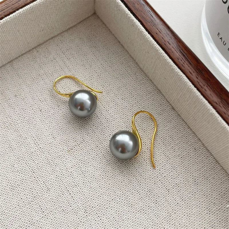Simple Elegant Water Drop Imitation Pearl Earrings for Women Fashion Engagement Wedding Party Hook Earrings Jewelry Gifts