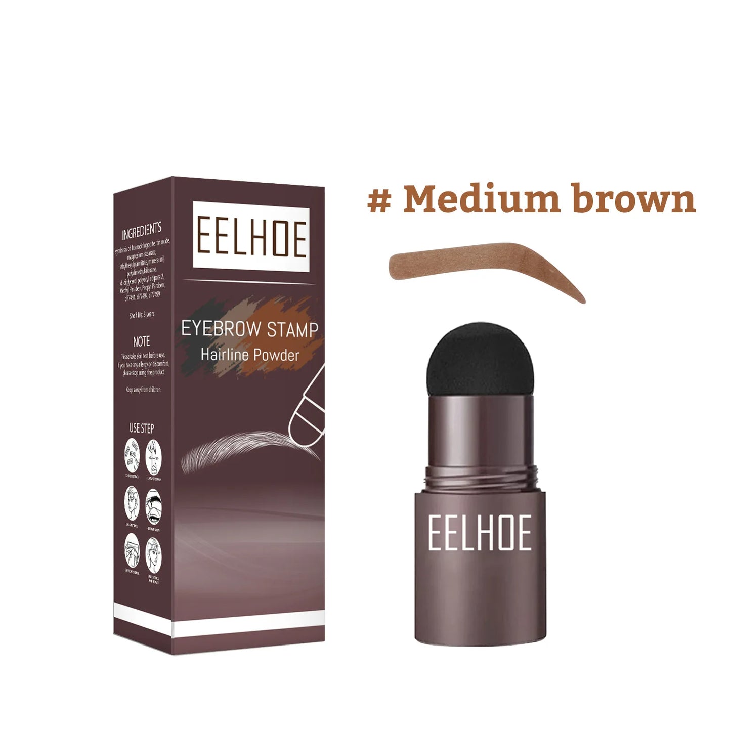 EELHOE One Step Eyebrow Stamp Shaping Kit Professional Fast Eye Brow Makeup Shape Waterproof Hairline Stick Eyebrow Brushes Set