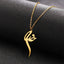 Jeshayuan Iranian Farsi God Necklace for Women Persian Calligraphy Love Pendant Mythology Symbol Amulet Stainless Steel Jewelry