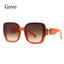 Fashion Orange Women's Square Sunglasses Trendy Luxury Brand Gradient Lenses Sun Glasses Ladies 100% UV400 Protection