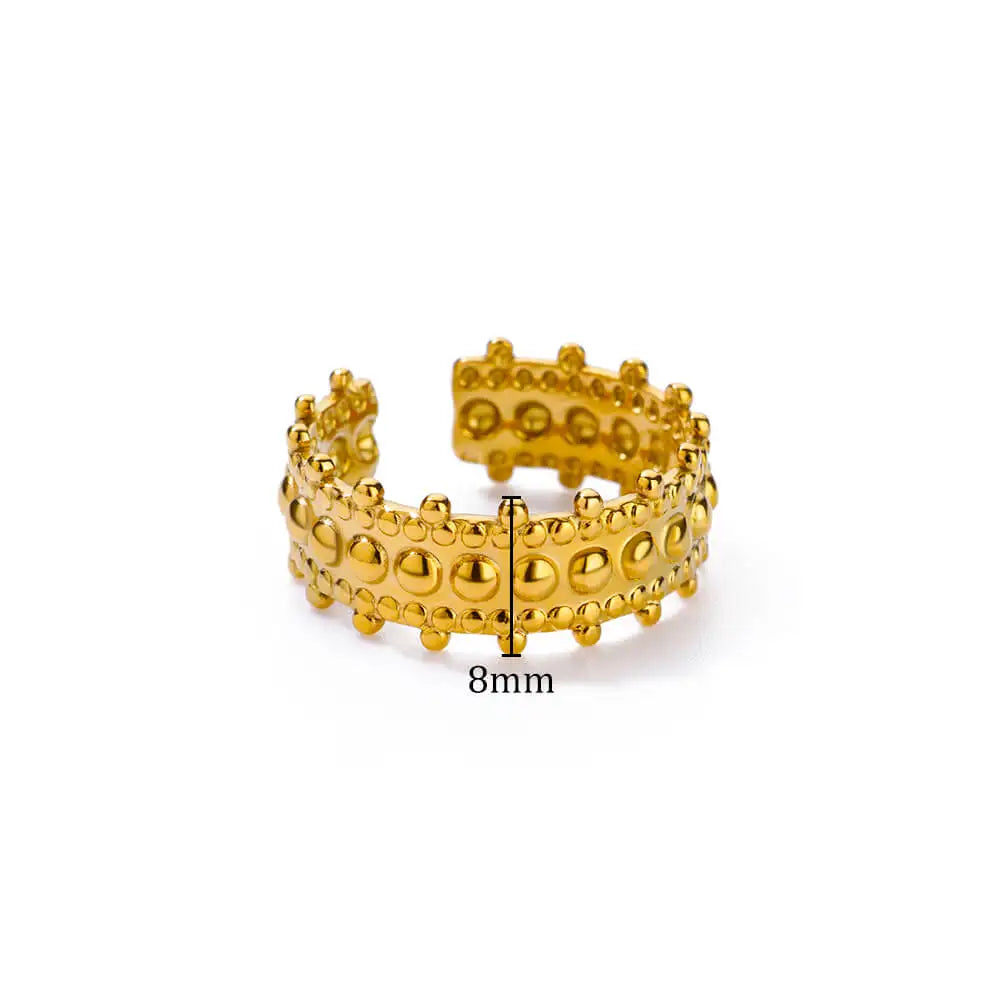 Geometric Lancet Glossy Stainless Steel Open Rings For Women Minimalist Gold Color Adjustable Wedding Ring Female Jewelry BFF