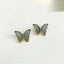 Korean New Fashion Purple Crystal Butterfly Earrings for Women Rhinestone Cute Girl Zircon Stud Earrings Jewelry Wholesale