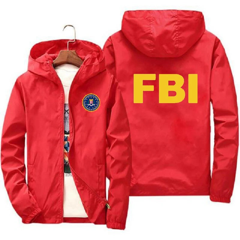 FBI Sunscreen Waterproof Casual Jackets spring Ultra Light Men's Summer Hooded Jacket Thin Windbreaker Packable Skin Coat