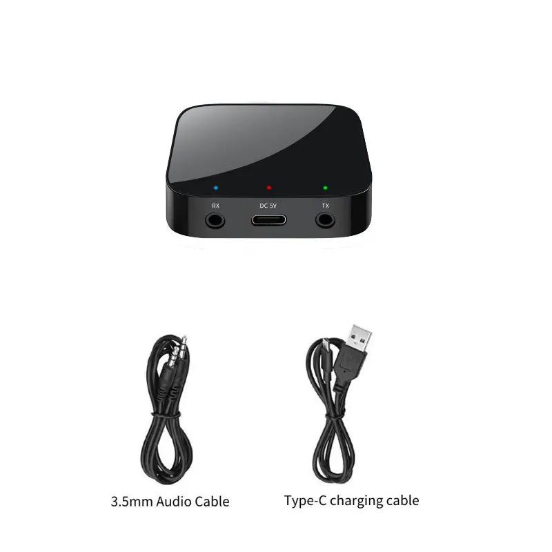 Bluetooth 5.3 Audio Transmitter and Receiver 2 In 1 Wireless 3.5mm Aux Audio Adapter Bluetooth Transmitter for TV Car Headphones