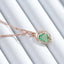 Wbmqda Geometric Light Green Stone Pendant And Necklace For Women 585 Rose Gold Color Trendy Neck Chain Jewelry