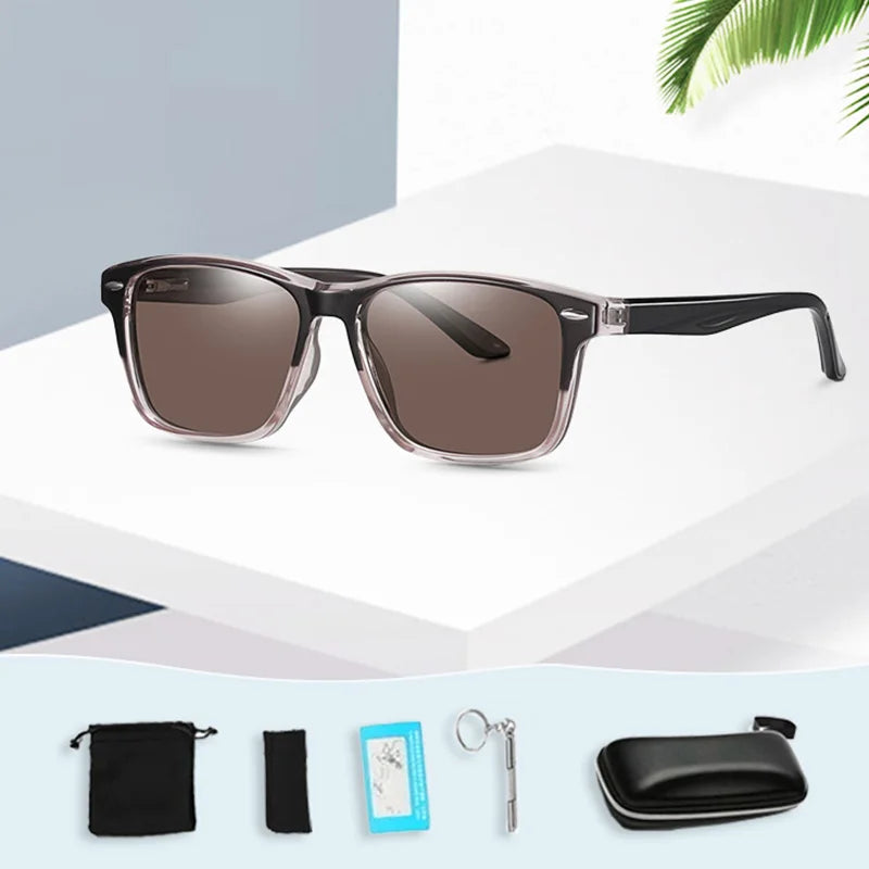 New Polarized Square Frame Sunglasses for Men's Glasses Set Fashion Classic Rice Nail Outdoor Uv400 Resistant Eyewear for Women