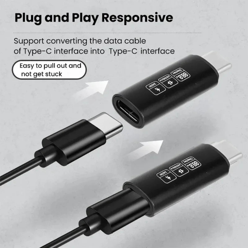Type C To USB C Type C Display Adapter 40Gbps 240W Super Quick Charging Phone Adapters For iPhone 15 Samsung Xiaomi Connector