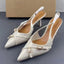 Pointed Toe High Heels Women Sandals 2025 Summer Brand Designer White Ladies Wedding Shoes Trendy Buckle Mules Footwear